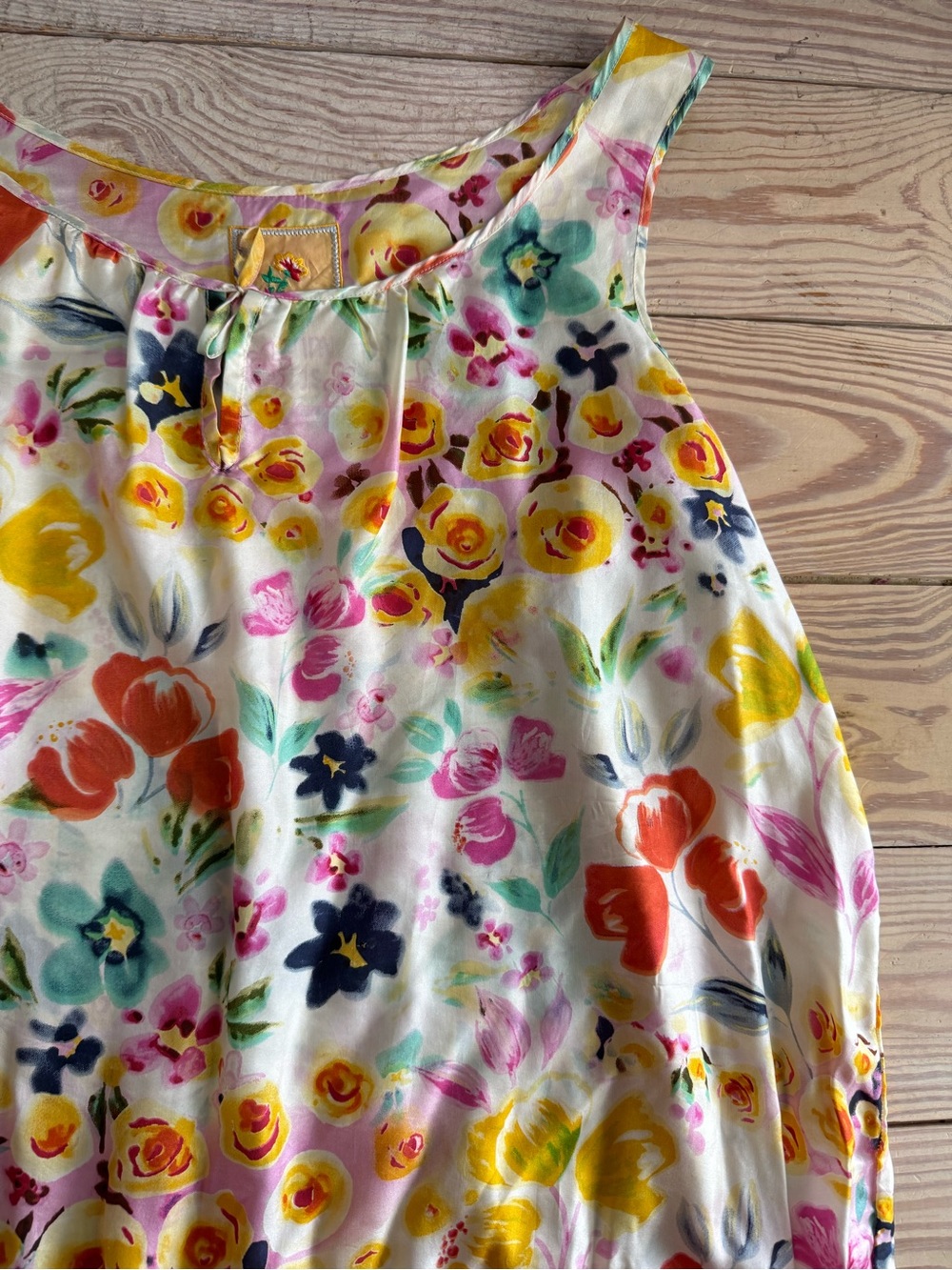Johnny Was Silk Floral Tank Top size XL